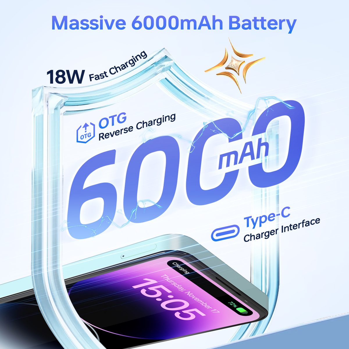 OUKITEL C68 6000mAh Massive Battery